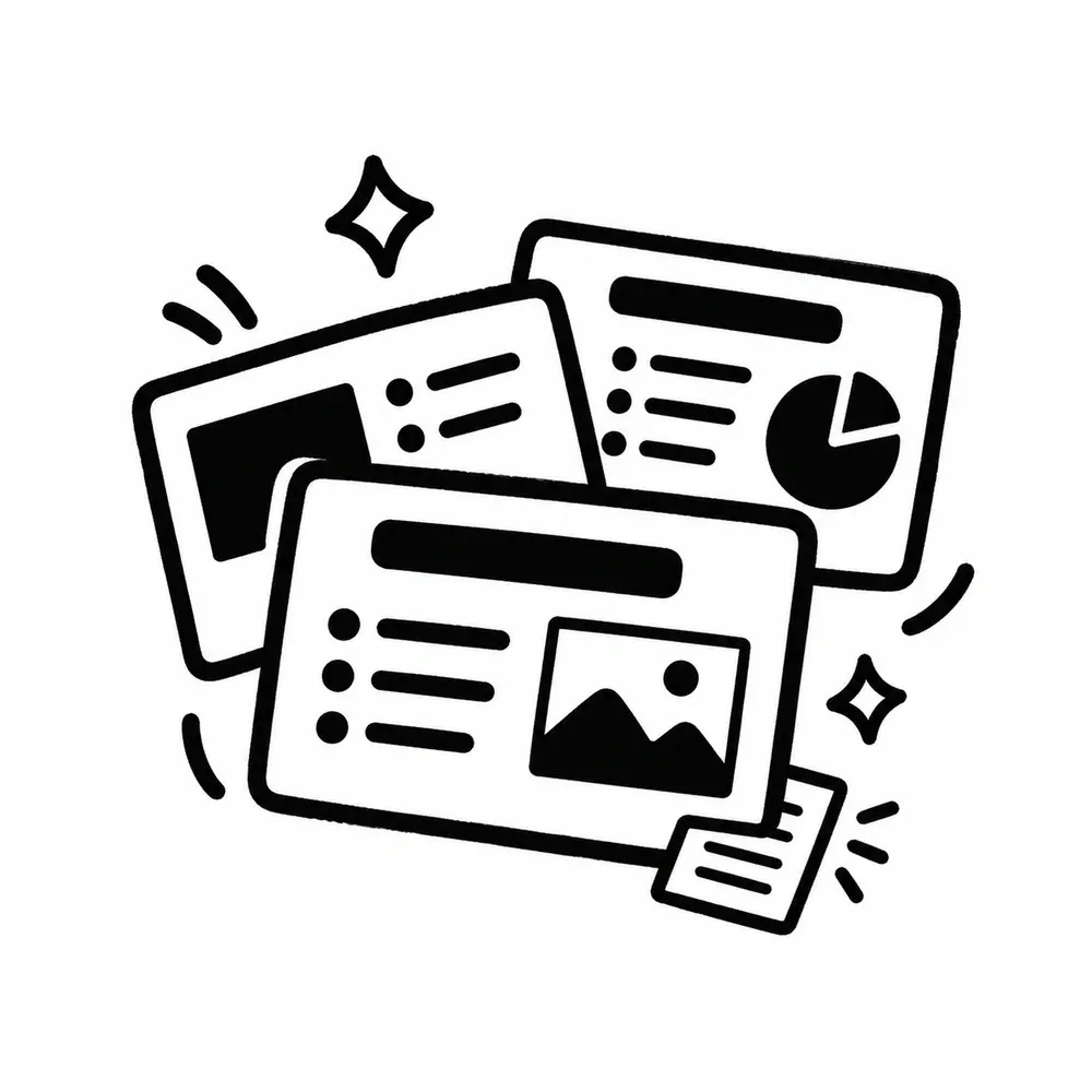 슬라이드별 구조를 보여주는 프레젠테이션 카드