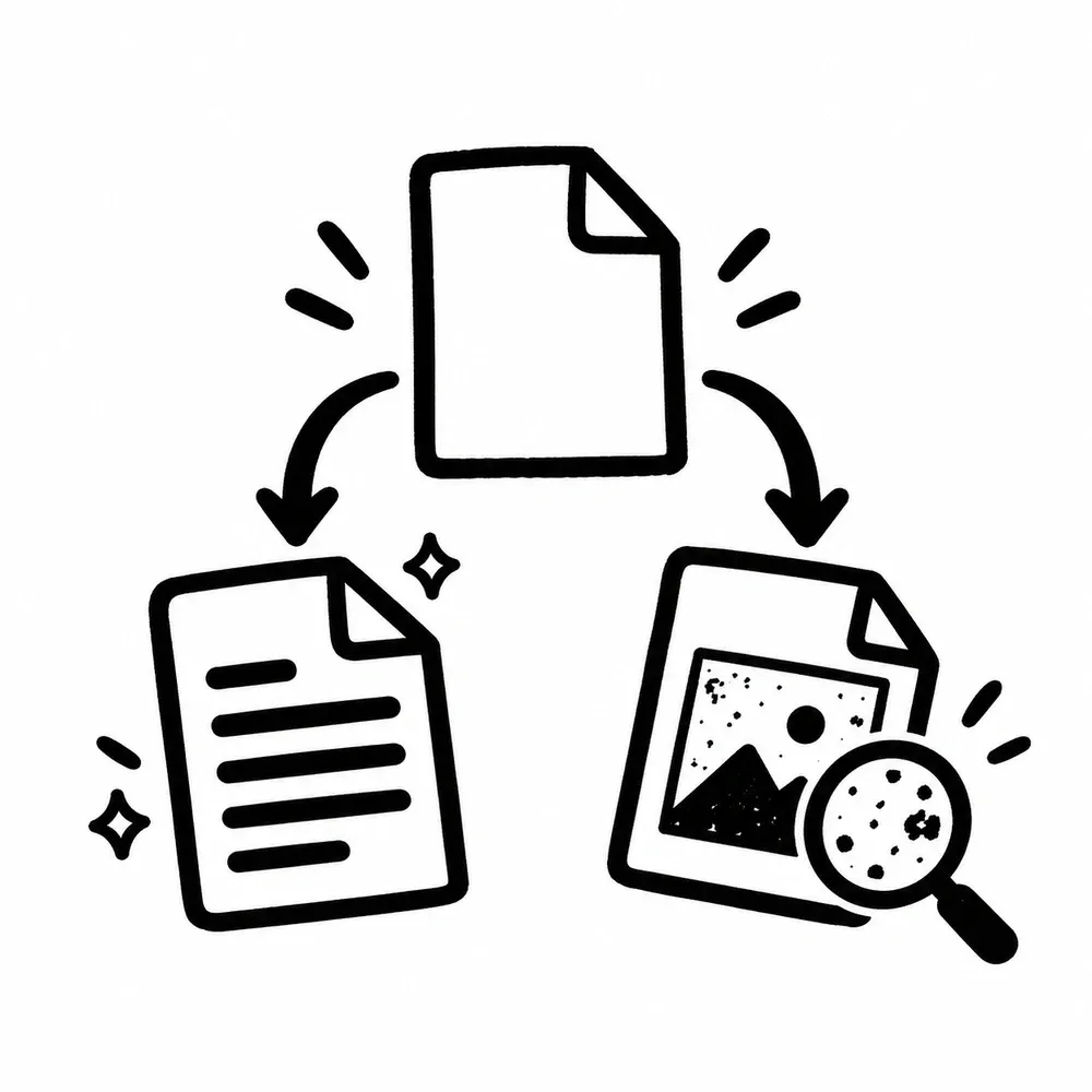 텍스트 PDF와 스캔 PDF로 갈라지는 처리 경로