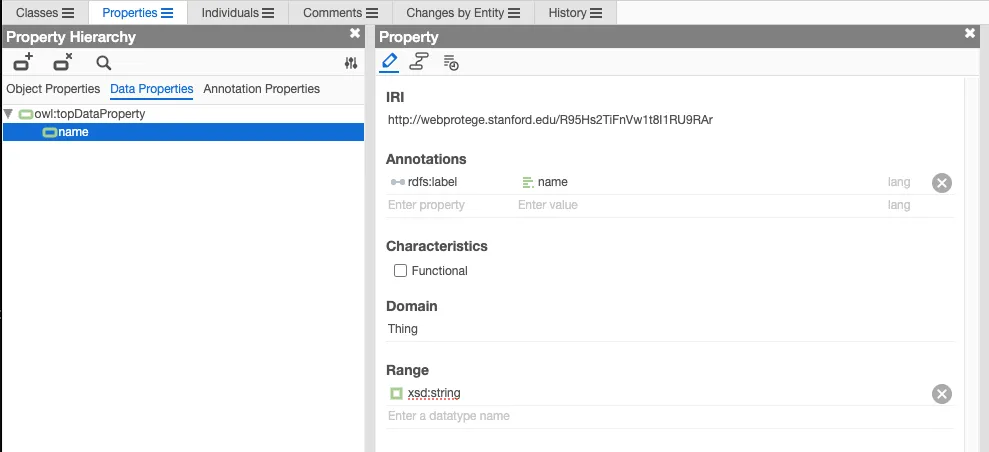 Protege Data Properties 예시